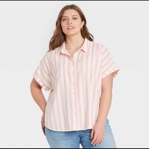 UNIVERSAL THREAD Striped Button Up Blouse